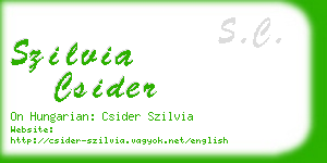 szilvia csider business card